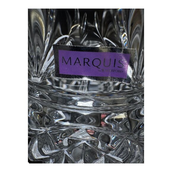 Marquis By Waterford Lead Crystal Pineapple Vase Scalloped Rim Diamond-Cut Vtg - Picture 3 of 11
